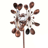 Solar Powered Metal Wind Spinner with LED Lights Outdoor & Garden Decor - Tophatter Daily Deals