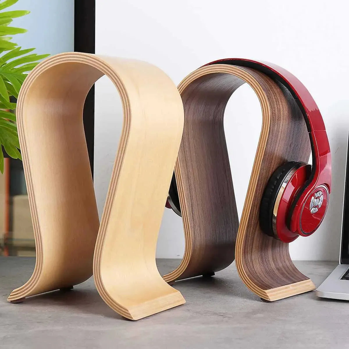Headphone Stand Creative Solid Wood Computer Khaki Humidifier - Tophatter Daily Deals