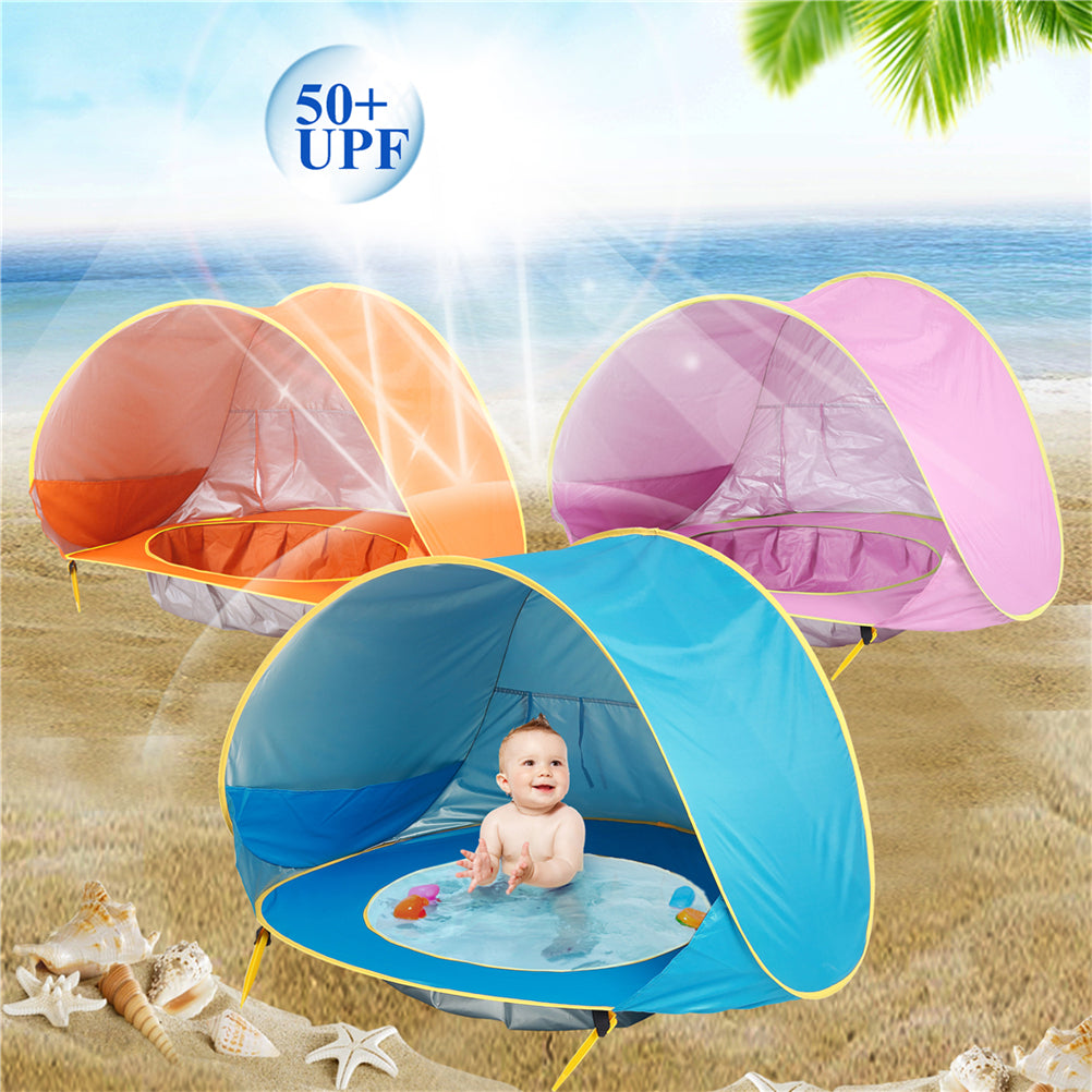 Baby Beach Tent Portable Shade Pool UV Protection Sun Shelter For Infant Outdoor Toys Child Swimming Pool Play House Tent Toys 0 - Tophatter Daily Deals