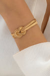 Gold Knotted Snake Bone Chain Adjustable Bracelet Bracelets - Tophatter Daily Deals