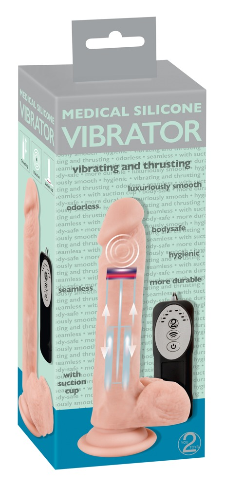 Medical Silicone Thrusting Vibrator – Realistic Thrusting Vibrator > Dildos > Thrusting Dildos - Tophatter Daily Deals