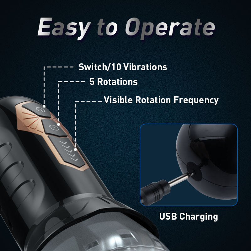 Tornado - 10 Vibration 5 Rotation Automatic Stroker Masturbation Cup - Tophatter Daily Deals