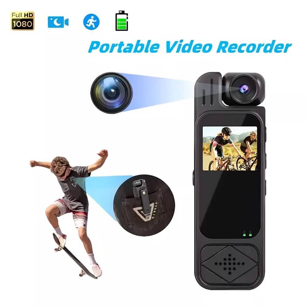 Premium Portable Body Camera Recorder – HD, SD Card Compatible Cameras & Drones - Tophatter Daily Deals