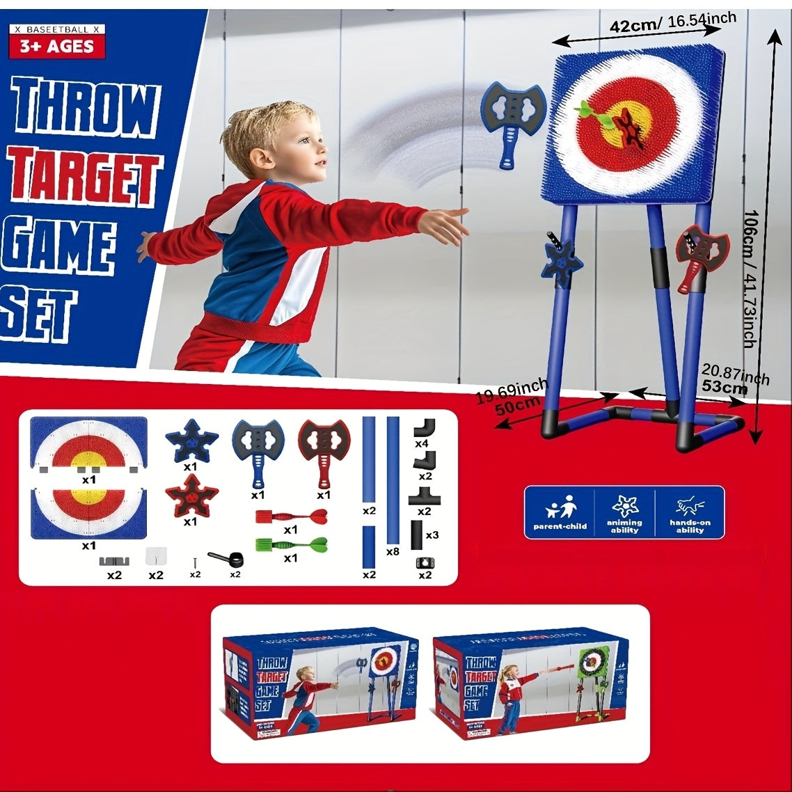 Throwing Spinning Axe Dart Target Outdoor Toy Set Outdoor Recreation > Camping > Camp Furniture - Tophatter Daily Deals