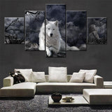 5 Panel Animal Wolf Wall Art Canvas Painting Poster Home Decor 0 - Tophatter Daily Deals