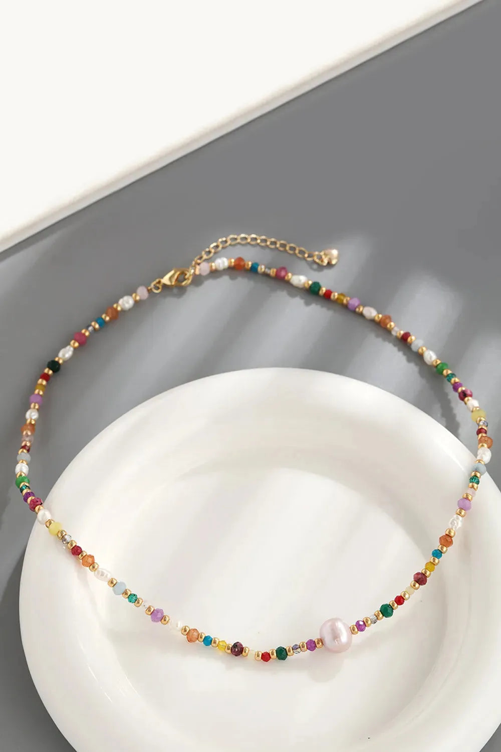 Multicolored Bead Necklace Necklaces - Tophatter Daily Deals