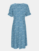 Full Size Printed Surplice Flounce Sleeve Midi Dress Casual Dresses - Tophatter Daily Deals