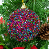 Pack Of 3 Multicoloured Tinsel Christmas Tree Baubles | 3 Piece Christmas Tree Hanging Ornament | Xmas Baubles Christmas Baubles Christmas Decorations Baubles - Tophatter Daily Deals