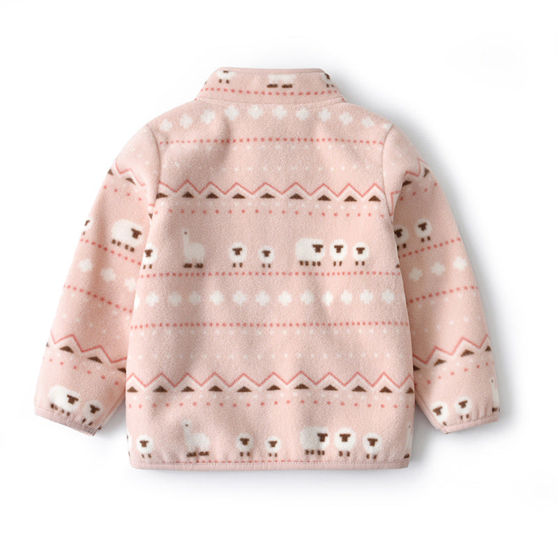 Baby Cartoon Polar Fleece Jacket Thin Long Sleeve 0 - Tophatter Daily Deals