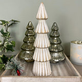 Shabby Chic White Wooden Christmas Tree | Rustic Christmas Tree Ornament - 26cm Ornament - Tophatter Daily Deals