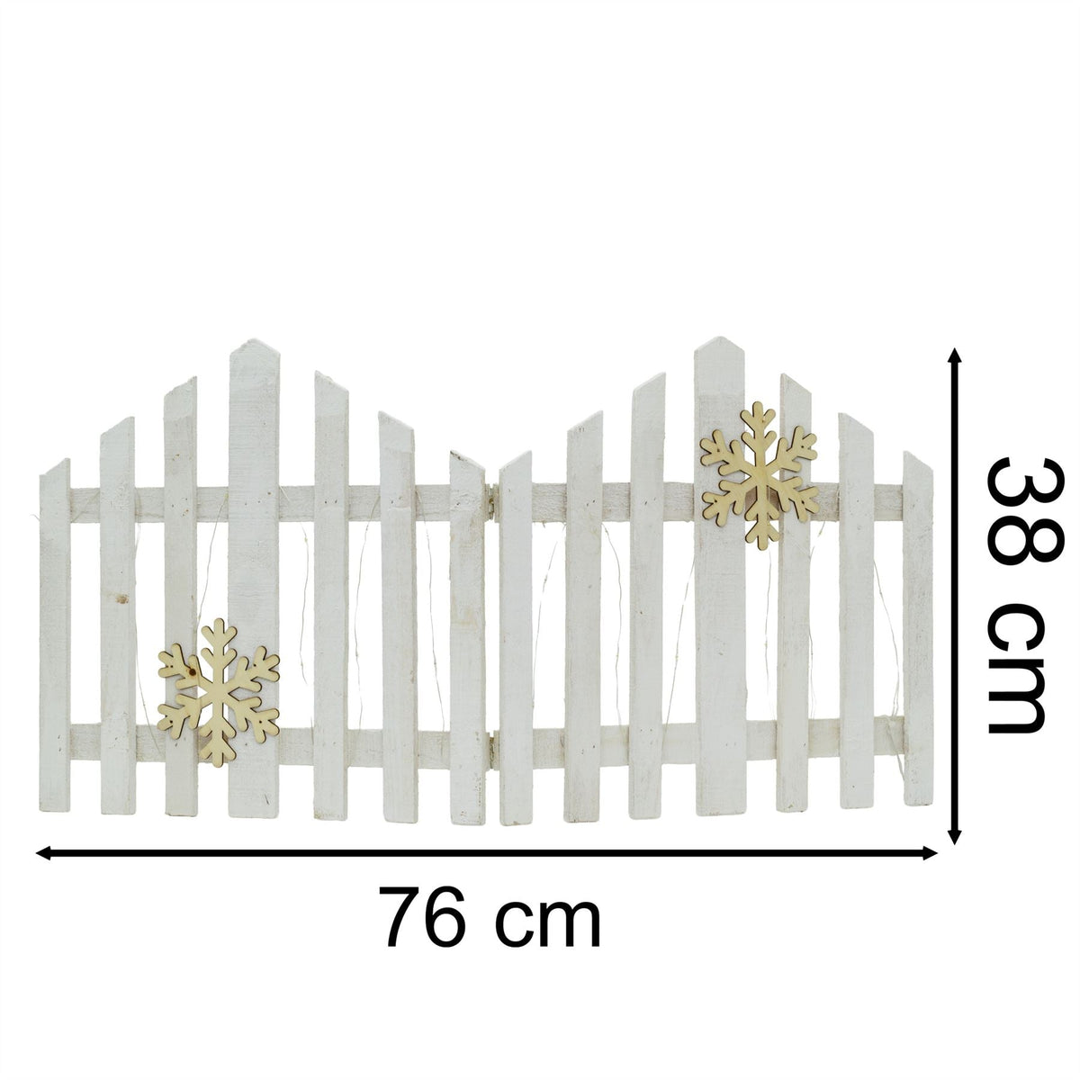 Snowflake LED Light Up Christmas Tree Fence | White Wooden Picket Fence Skirt | Festive Xmas Tree Decoration - 76 x 38cm Tree Skirt - Tophatter Daily Deals