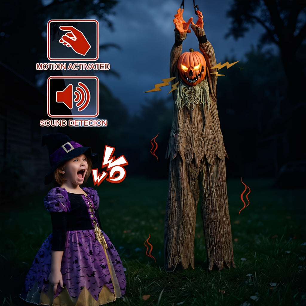 Pumpkin Head Pendant Halloween Decor with Sound and Lights Halloween - Tophatter Daily Deals