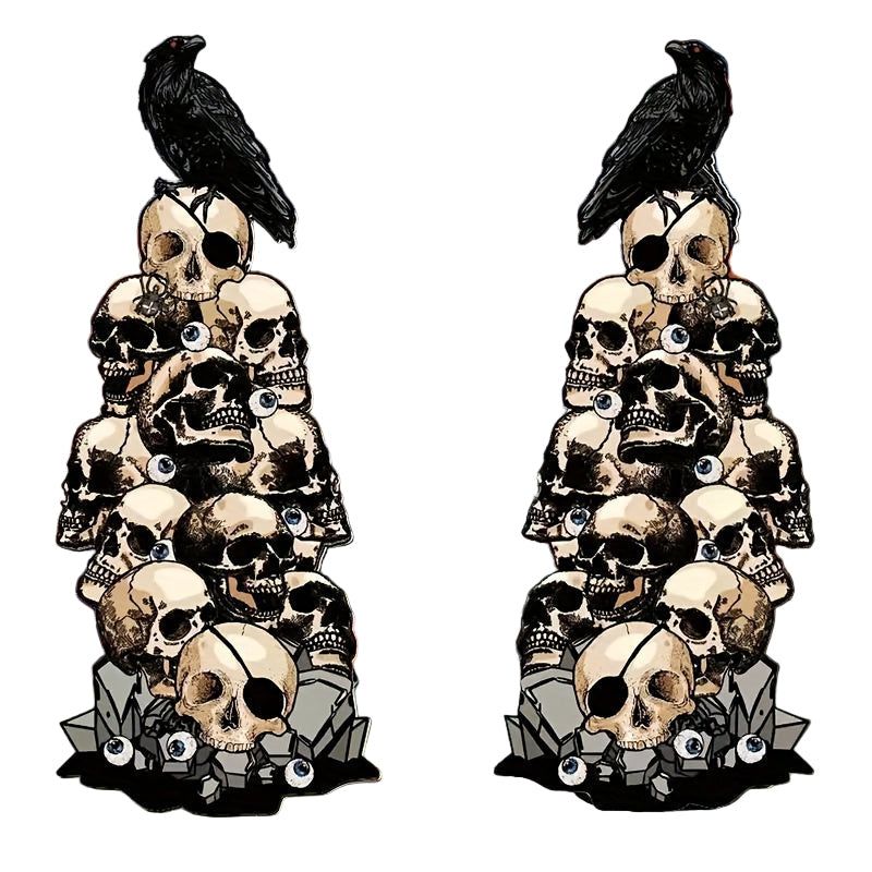 Halloween Skull & Crow Yard Stakes Outdoor Decor Halloween - Tophatter Daily Deals