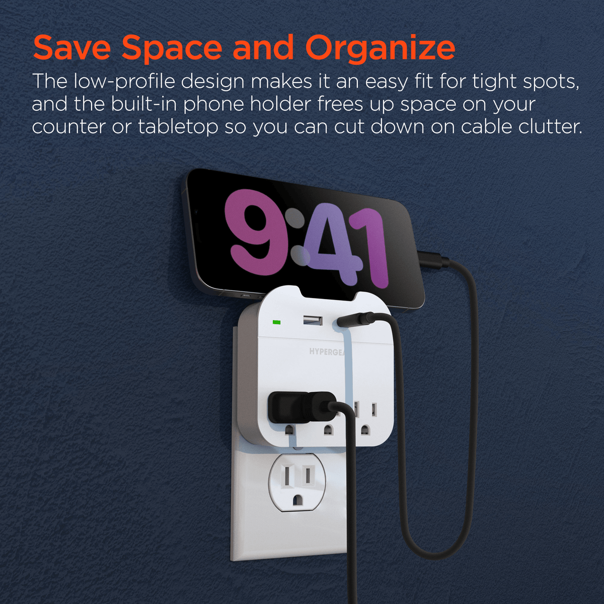 HyperGear Wall Adapter Power Strip 3 Outlets Batteries & Power Accessories - Tophatter Daily Deals