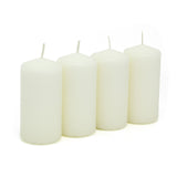 Set of 4 Ivory Pillar Candles | Unscented Wax Candles for Home & Events - 5x10cm Candle - Tophatter Daily Deals