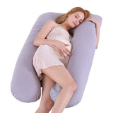 U-Shaped Maternity Pillow – Cooling Pregnancy Support Pillow Grey Bedding - Tophatter Daily Deals