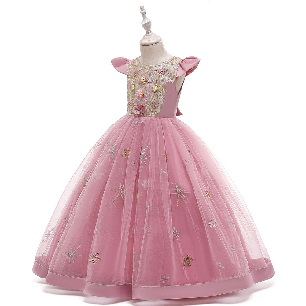 Banquet Evening Dress Girl Princess Tutu Little Host Performance Costume Bean Paste Powder 0 - Tophatter Daily Deals
