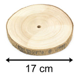 4 Piece Natural Wood Tree Bark Log Slices | Rustic Wedding Decorations Candle Stand | Table Centerpiece Candle Plate - Tophatter Daily Deals