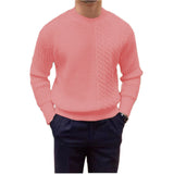 Warm Men's Knit Sweater - Crewneck Cable Panel, Wool Winter Pink 3D Changing Face Moving Picture Frame - Tophatter Daily Deals