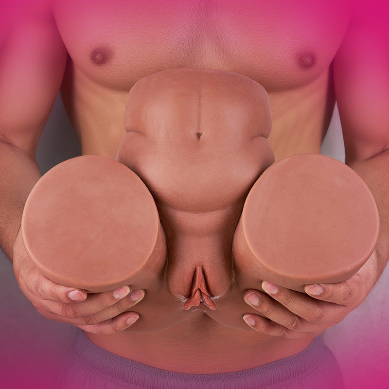 Acmejoy Carmela- Brown Big Ass Dual Tunne TPE Masturbator 10.5 LBS Masturbators - Tophatter Daily Deals