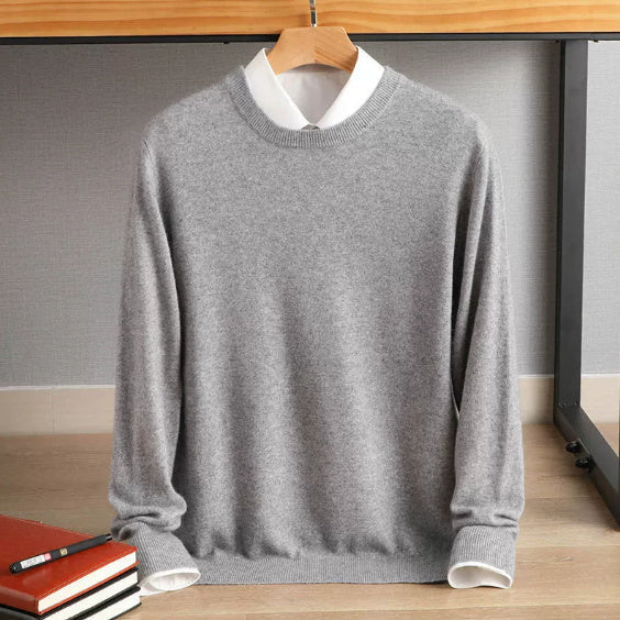 Soft Relaxed Men's Crewneck Sweater - Oversized Knit Grey 3D Changing Face Moving Picture Frame - Tophatter Daily Deals