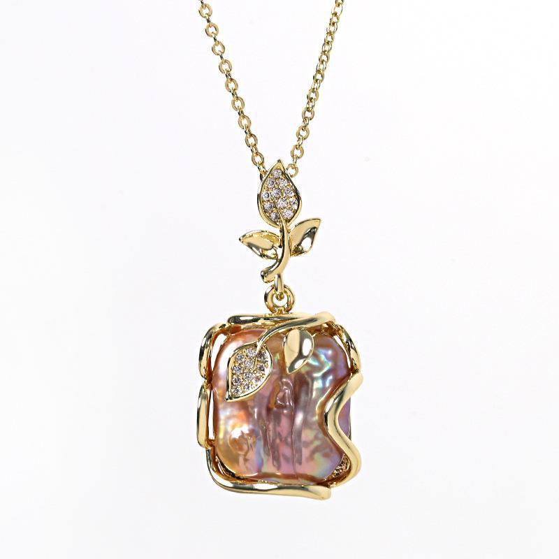 Baroque Three-piece Purple Special-shaped Pearl Necklace 0 - Tophatter Daily Deals