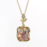 Baroque Three-piece Purple Special-shaped Pearl Necklace 0 - Tophatter Daily Deals
