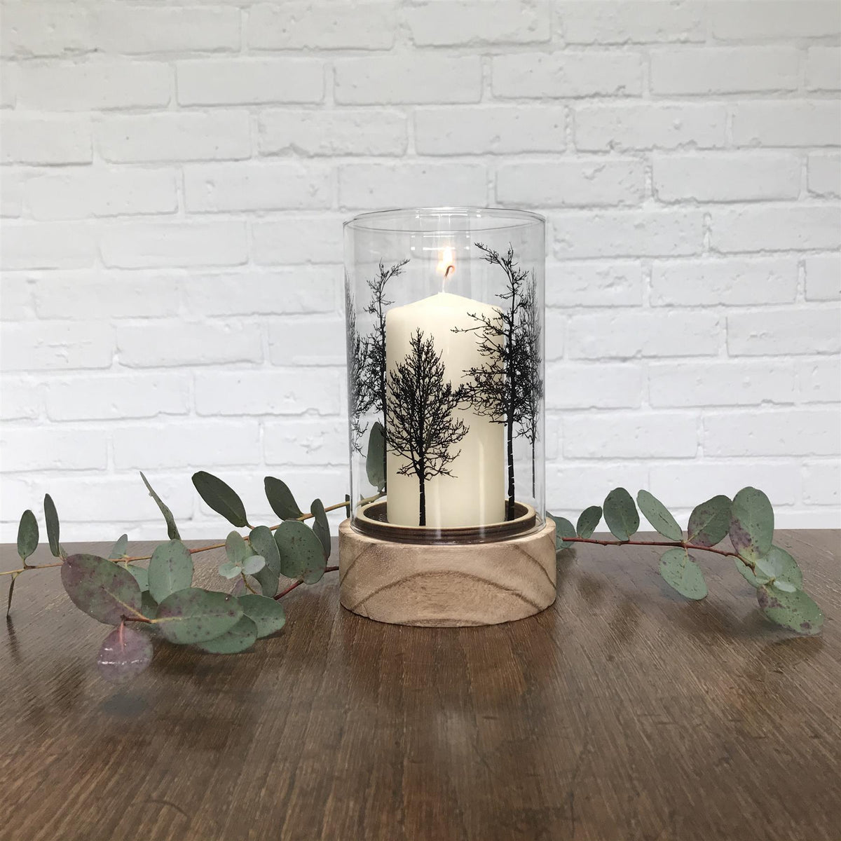Beautiful Tree Glass Wood Candle Tealight Holder Candle Holder - Tophatter Daily Deals