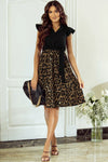 Tied Ruffled Leopard Cap Sleeve Dress Casual Dresses - Tophatter Daily Deals