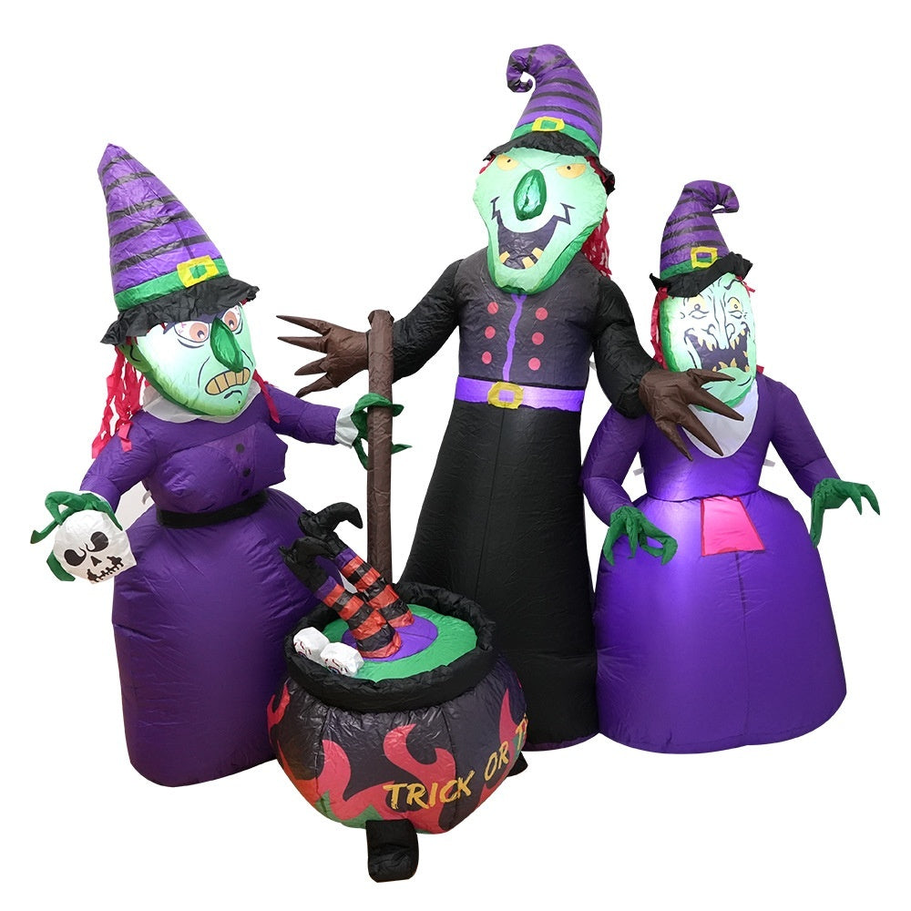 Witch Inflatable Luminous Halloween Yard Decor Outdoor 3D Changing Face Moving Picture Frame - Tophatter Daily Deals