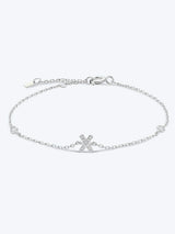 V To Z Zircon 925 Sterling Silver Bracelet X Silver One Size Bracelets - Tophatter Daily Deals