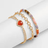 Heart Triple-Layered Bracelet Deep Red One Size Bracelets - Tophatter Daily Deals