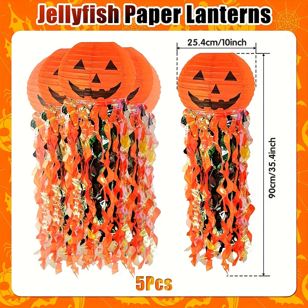 Halloween Pumpkin Paper Lanterns Party Decoration (5pcs) - Tophatter Daily Deals