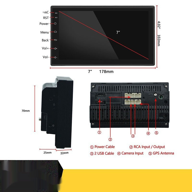 7-inch HD Car Bluetooth MP5 Player Android A Universal Machine 0 - Tophatter Daily Deals