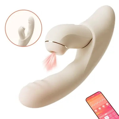 Acmejoy - 4 IN 1 APP Control Thrusting Sucking Heating G-spot Vibrators Detachable Stimulator Vibrators - Tophatter Daily Deals