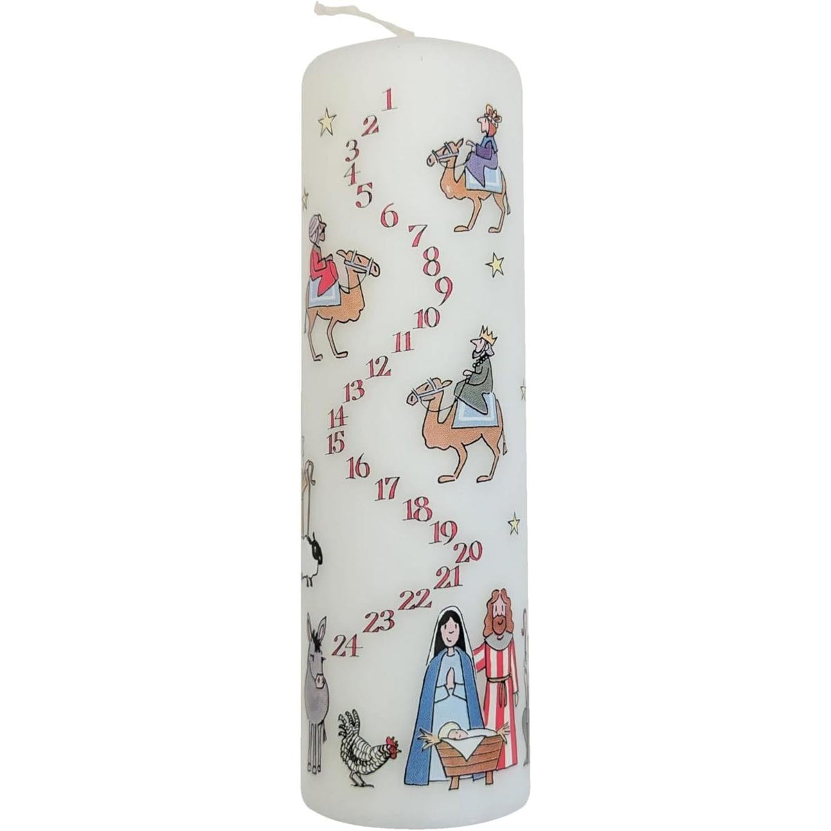 Traditional Countdown To Christmas Advent Candle | Christmas Nativity Pillar Advent Candle With Numbers | Advent Christmas Candle Festive Pillar Candle Advent Candle - Tophatter Daily Deals