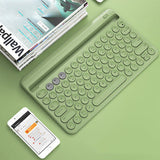 Bluetooth Keyboard Android Can Connect To Mobile Phone Tablet Notebook Mute Cute Green USB 0 - Tophatter Daily Deals