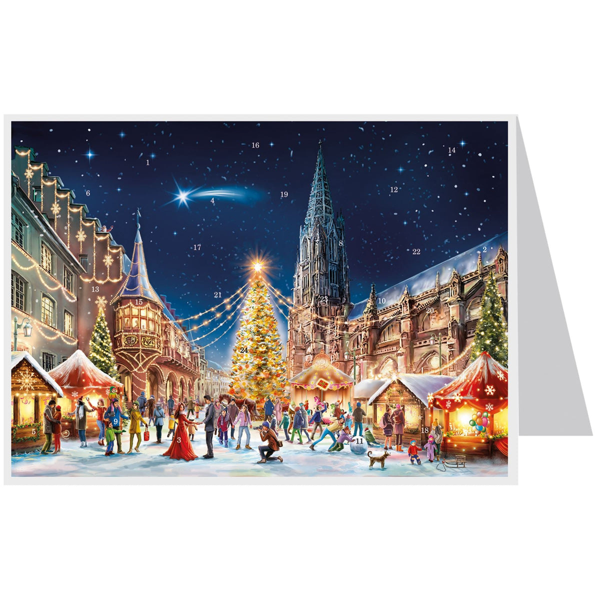 Freiburg Cathedral - Christmas Advent Calendar Greetings Card & Envelope Advent Calendar - Tophatter Daily Deals