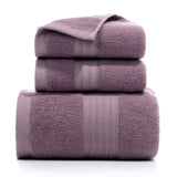 Bath Towel Three-piece Gift Box Fishbone purple 0 - Tophatter Daily Deals
