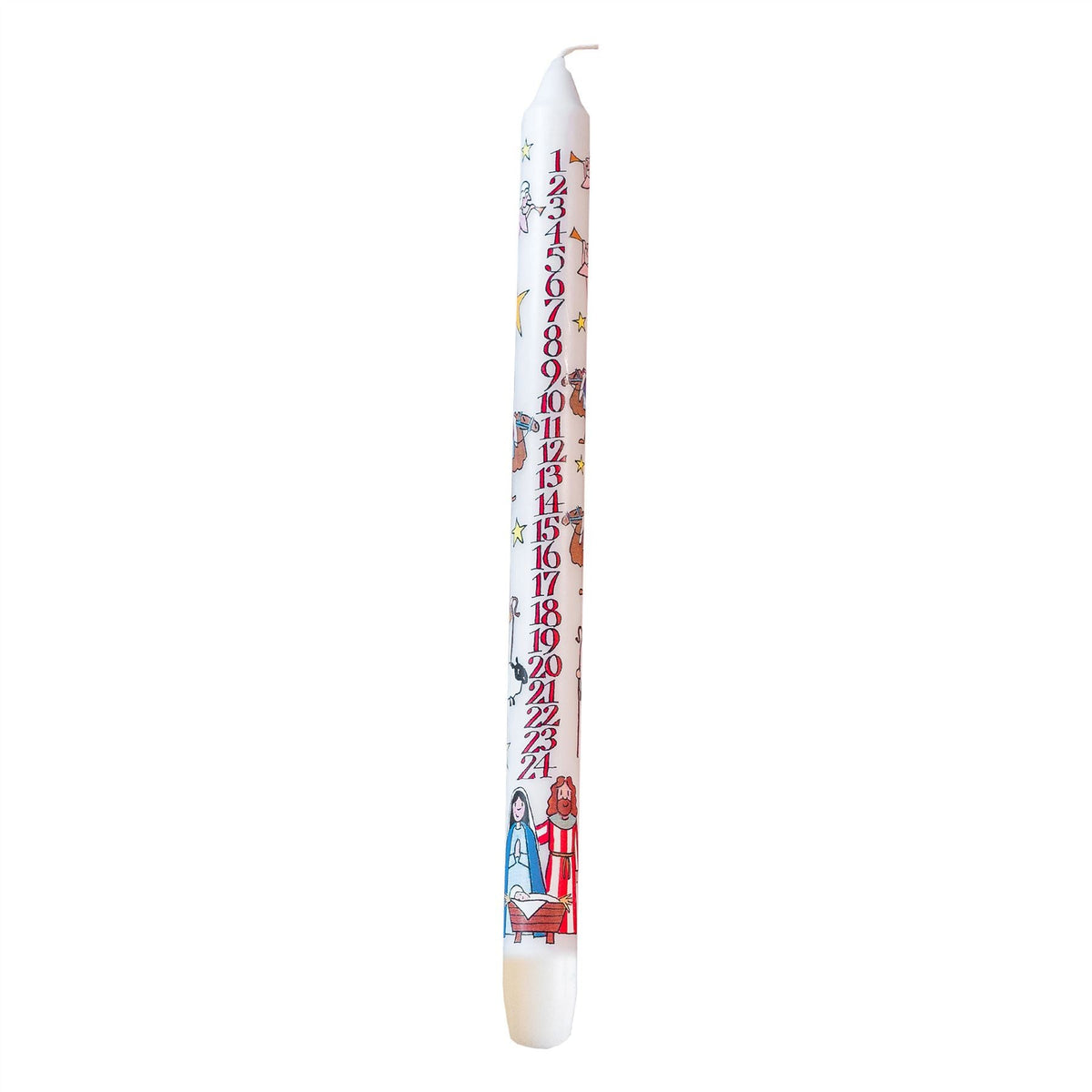 Traditional Countdown To Christmas Advent Candle | Christmas Nativity Design Advent Candle With Numbers | Advent Christmas Candle Festive Dinner Taper Candle Advent Candle - Tophatter Daily Deals