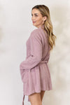 Hailey & Co Tie Front Long Sleeve Robe Sleep Dresses - Tophatter Daily Deals