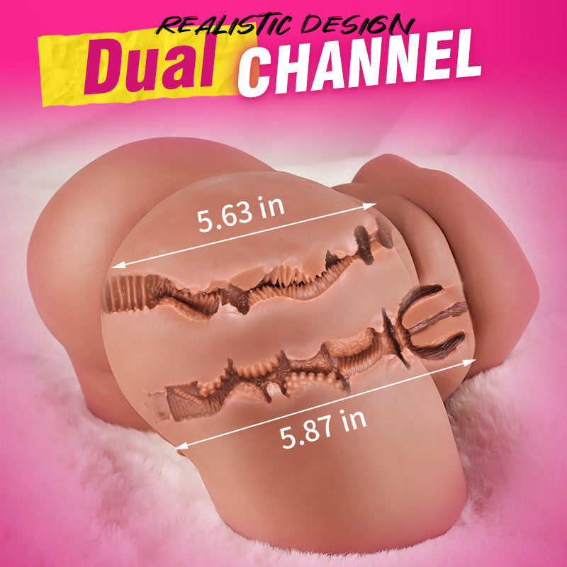 Acmejoy Carmela- Brown Big Ass Dual Tunne TPE Masturbator 10.5 LBS Masturbators - Tophatter Daily Deals