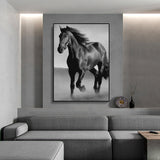 Art Canvas Animal Dark Horse Wall Art Living Room Home Decor 0 - Tophatter Daily Deals