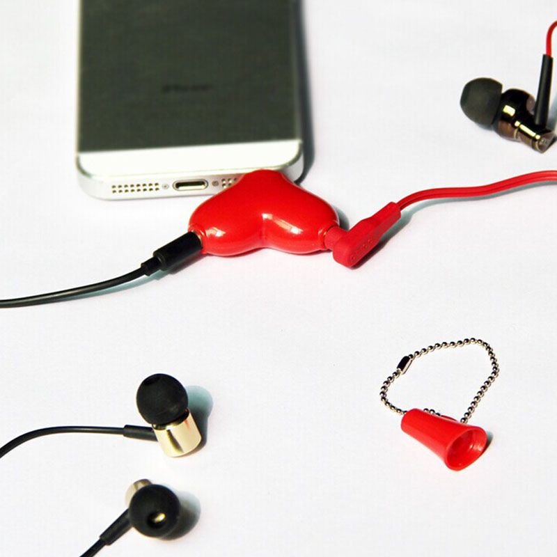 Me & You Audio Splitter - HEART Mobile accesories - Tophatter Daily Deals