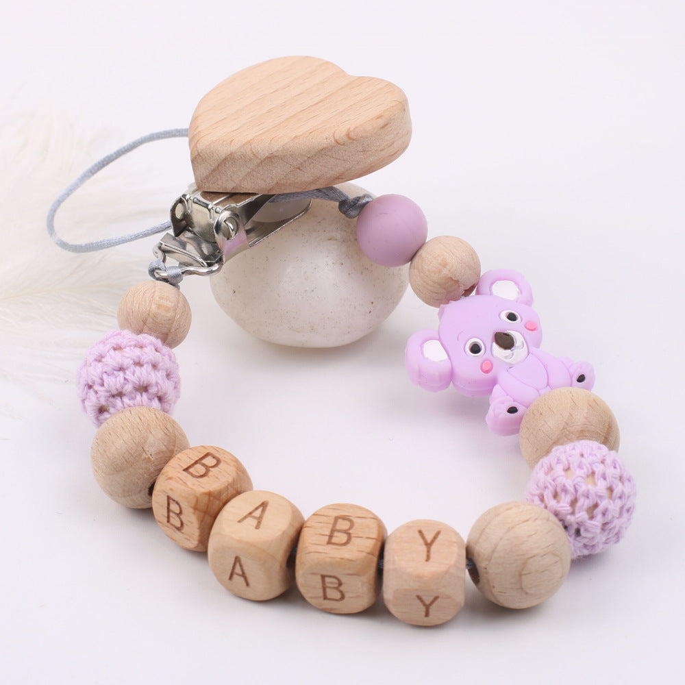 Baby Products Soothing Beech Wood Mouth Chain Clip Purple 7 - Tophatter Daily Deals