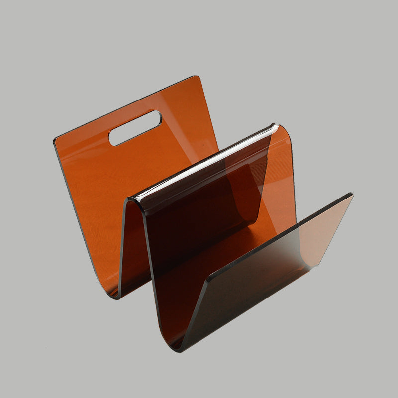 Acrylic Decorative Bookstand Retro W-shaped Storage Rack 0 - Tophatter Daily Deals