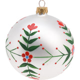 White Floral Christmas Bauble | Flower Christmas Tree Hanging Ornament - 8cm Baubles - Tophatter Daily Deals