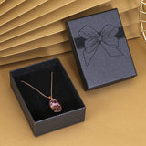 Bow Necklace Earrings Packaging Gift Box Black7x9cm 0 - Tophatter Daily Deals