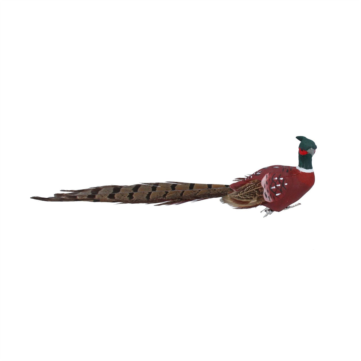 Natural Feathered Pheasant Clip-On Decoration | Christmas Tree Ornament - 22cm Baubles - Tophatter Daily Deals