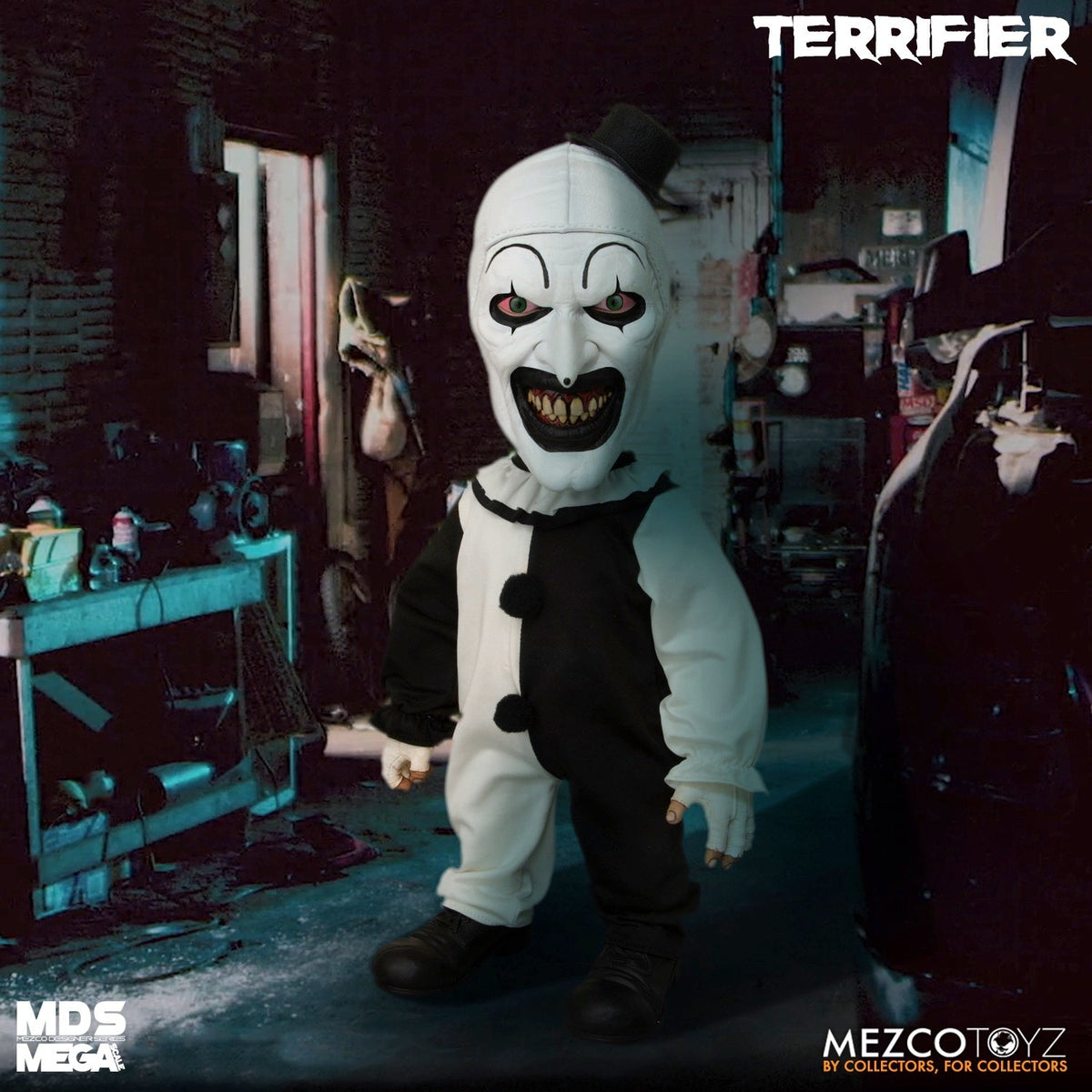 Terrifier Art The Clown 15" Mezco Designer Series Mega Scale with Sound Collectible Figure - Tophatter Daily Deals